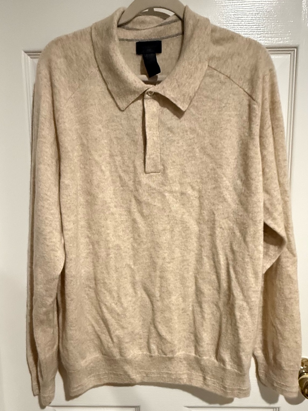 Magaschoni Beige Cashmere Crewneck Polo Sweater